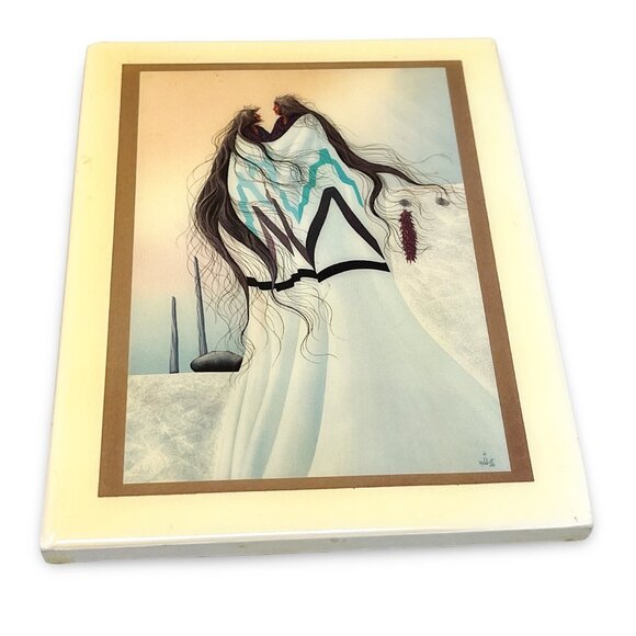 Vintage BILL RABBIT "Promises, Hopes & Dreams" Ceramic Art Tile Native American - Picture 1 of 6